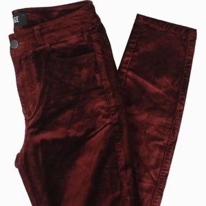 PAIGE Straight Leg Velvet Skinny Pants